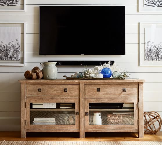 pottery barn media console table