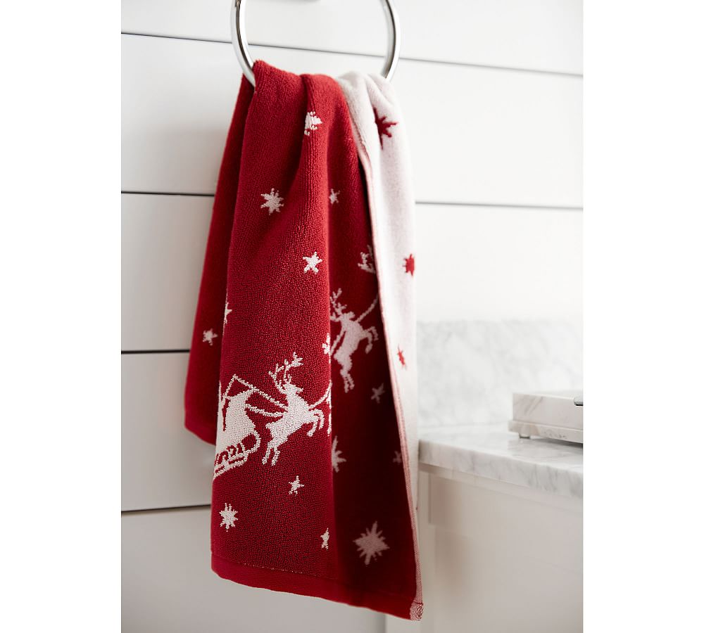 Sleigh Bell Reversible Jacquard Towels | Pottery Barn