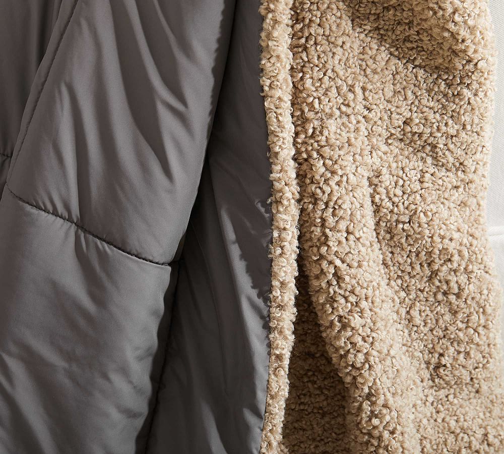 Sport Luxe Cozy Teddy Faux Fur Oversized Throw Blanket | Pottery Barn