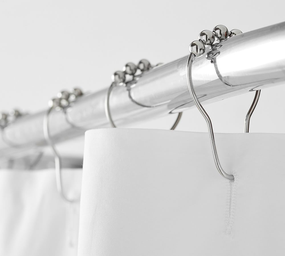 Stainless Steel Shower Curtain Rings Set of 12 Pottery Barn