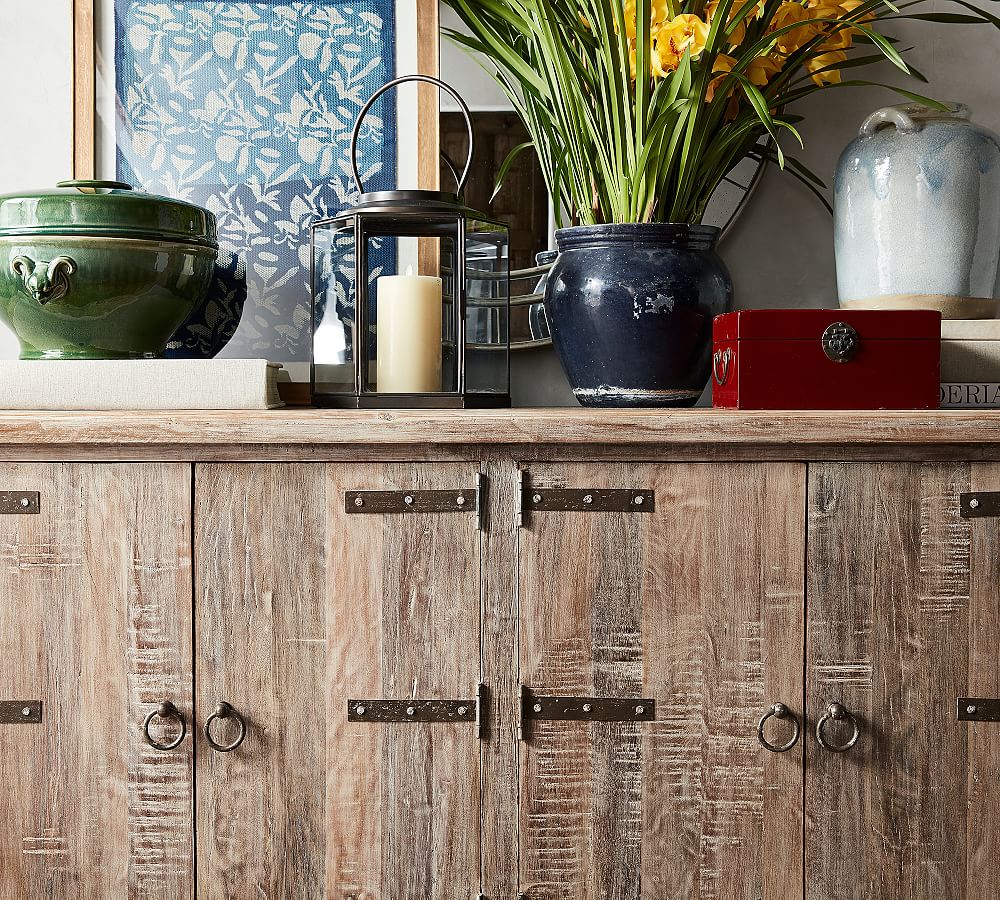 Kaplan Reclaimed Wood Media Console Pottery Barn