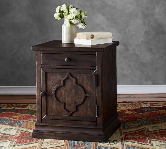 pottery barn wood end table