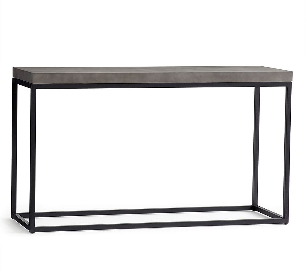 Sloan Indoor/Outdoor Concrete & Iron Console Table Pottery Barn