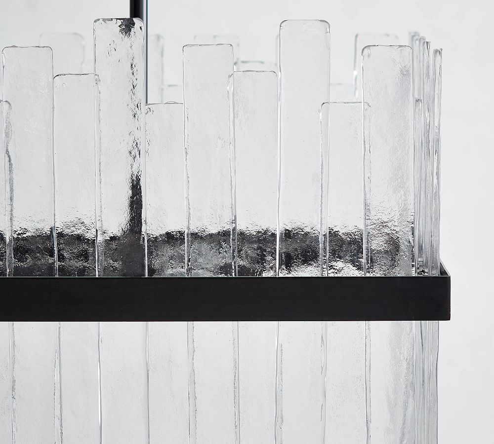 Sander Staggered Glass Rectangular Chandelier Pottery Barn