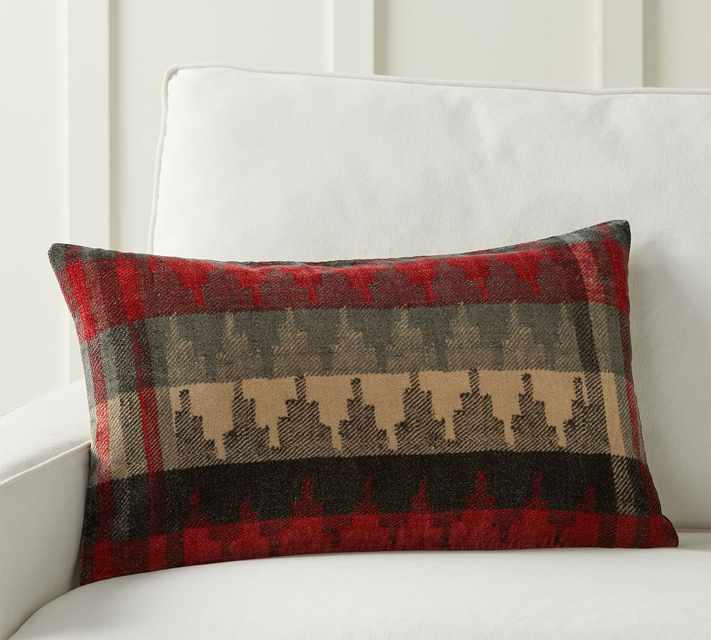 Quay Printed Velvet Lumbar Throw Pillow Cover Pottery Barn