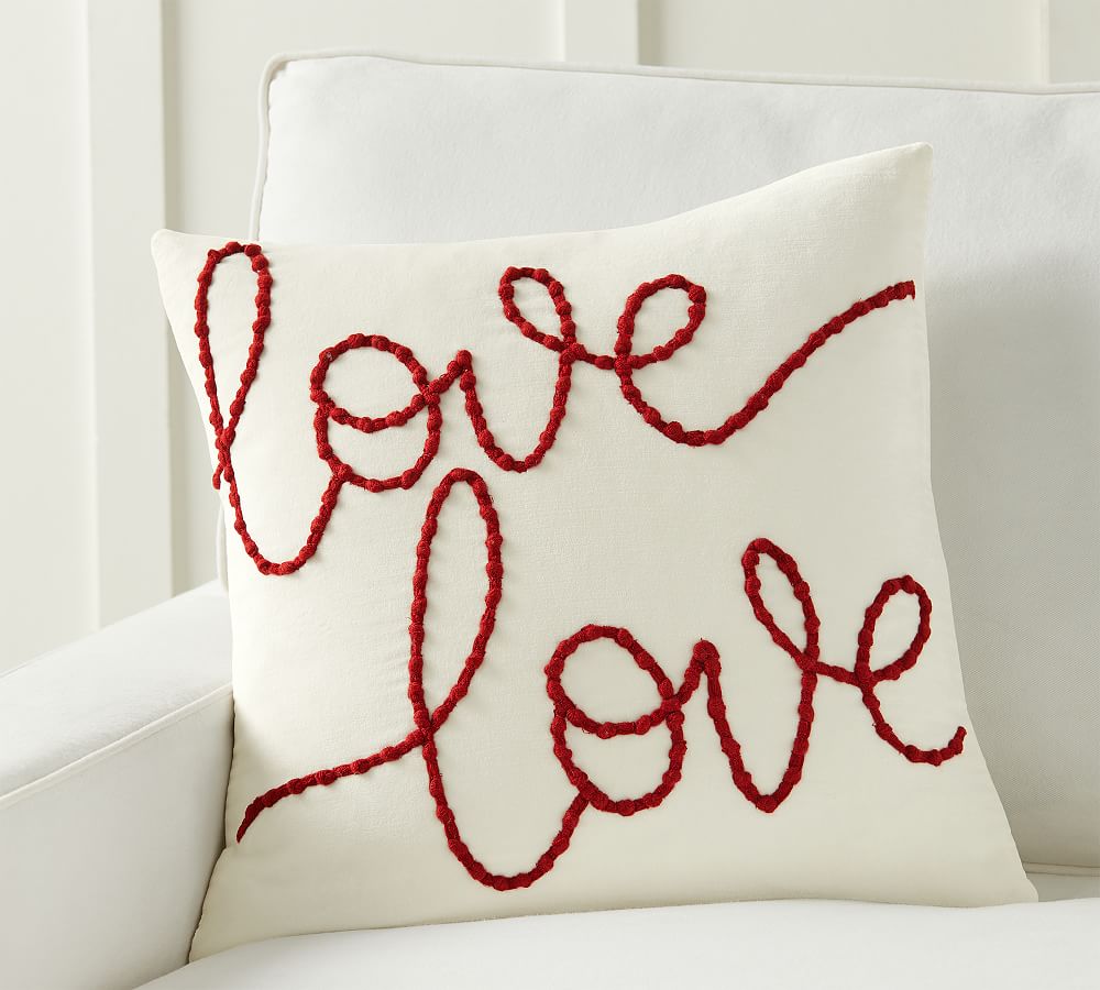 pottery barn valentines pillow
