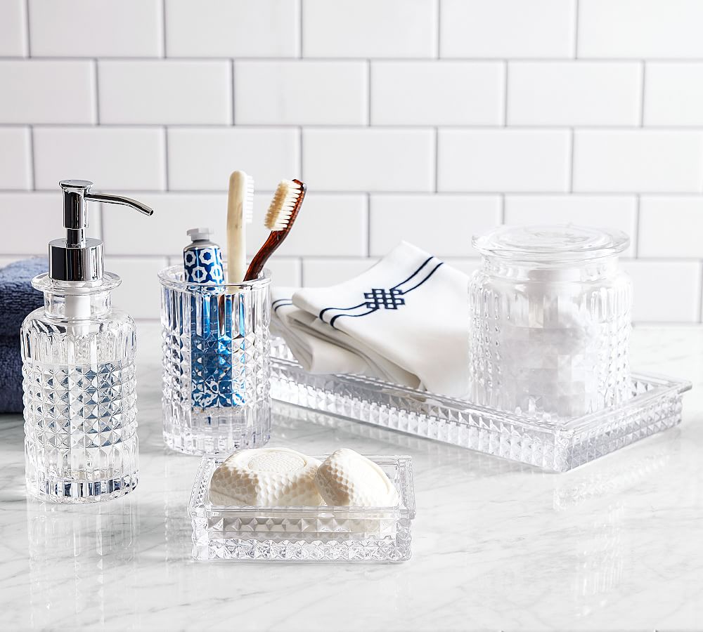 Pressed Glass Bathroom Accessories Pottery Barn