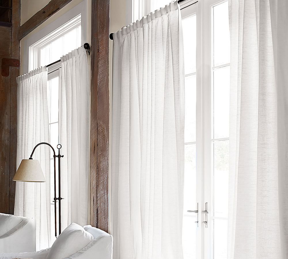 Emery Linen Curtain | Pottery Barn