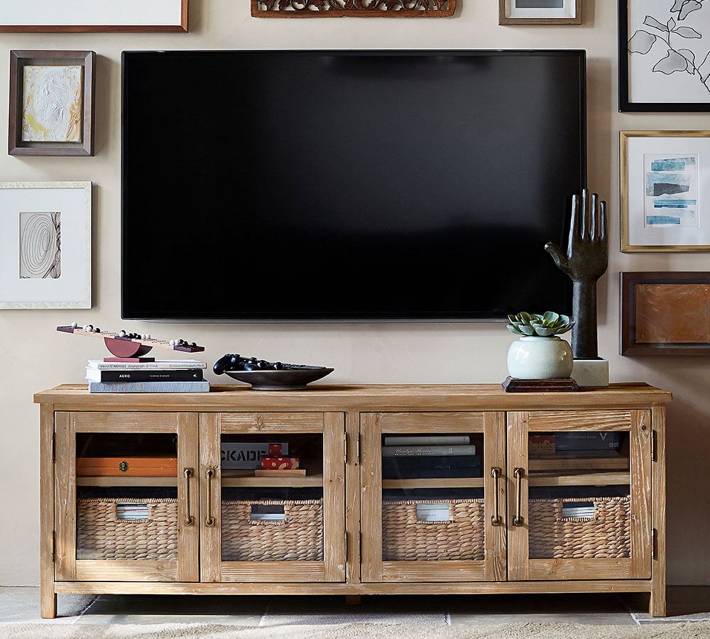 reclaimed wood tv console table