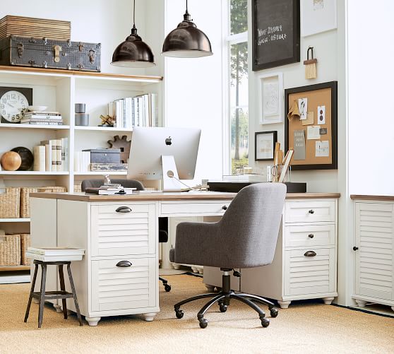 pottery barn white office desk