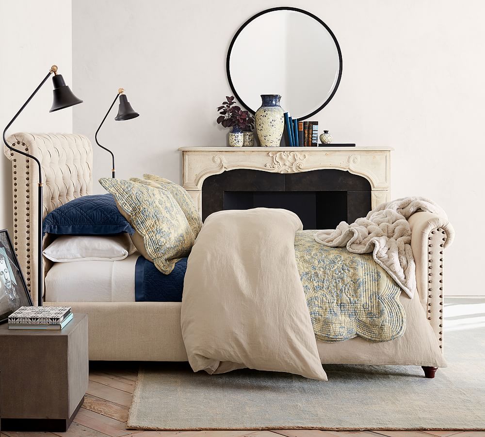 Porcelain Blue Barret Printed Rug Patterned Rugs Pottery Barn