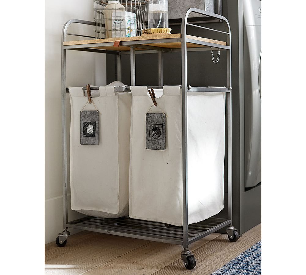 Galvanized Laundry Organization System Pottery Barn