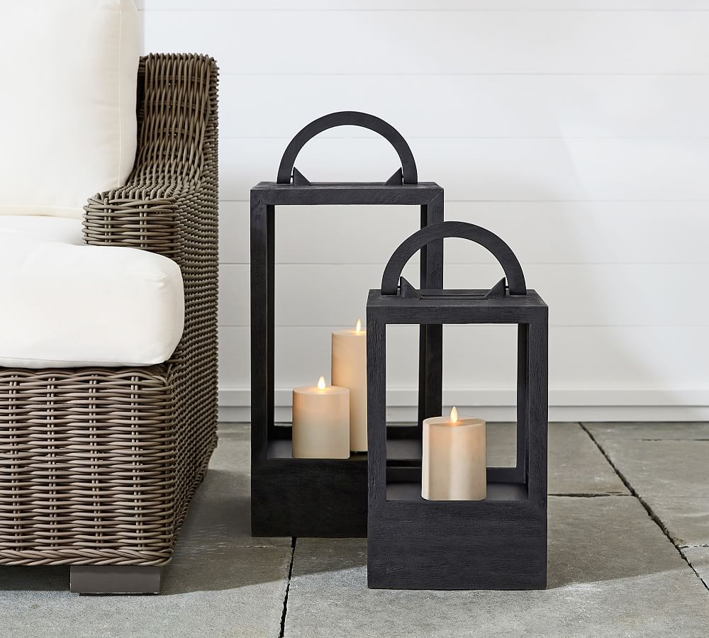 Decker Mango Wood Lantern Collection Pottery Barn