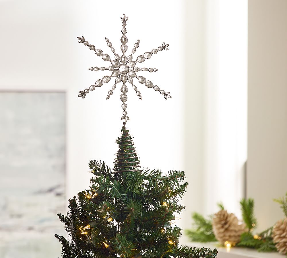 Jeweled Snowflake Tree Topper | Pottery Barn