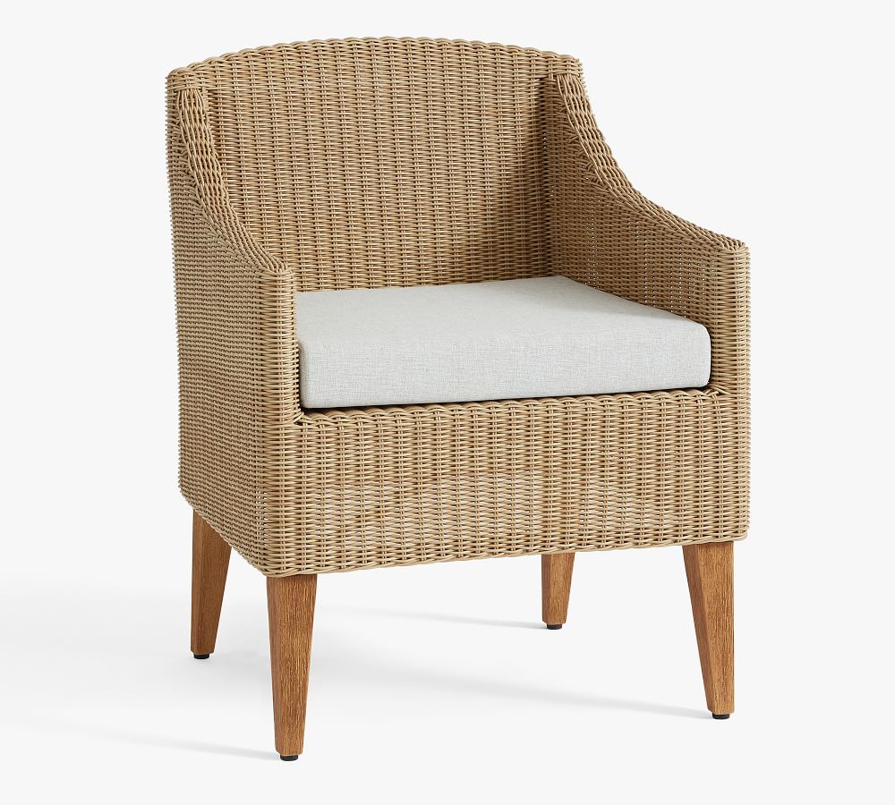 Hampton Indoor/Outdoor AllWeather Wicker Dining Armchair Pottery Barn