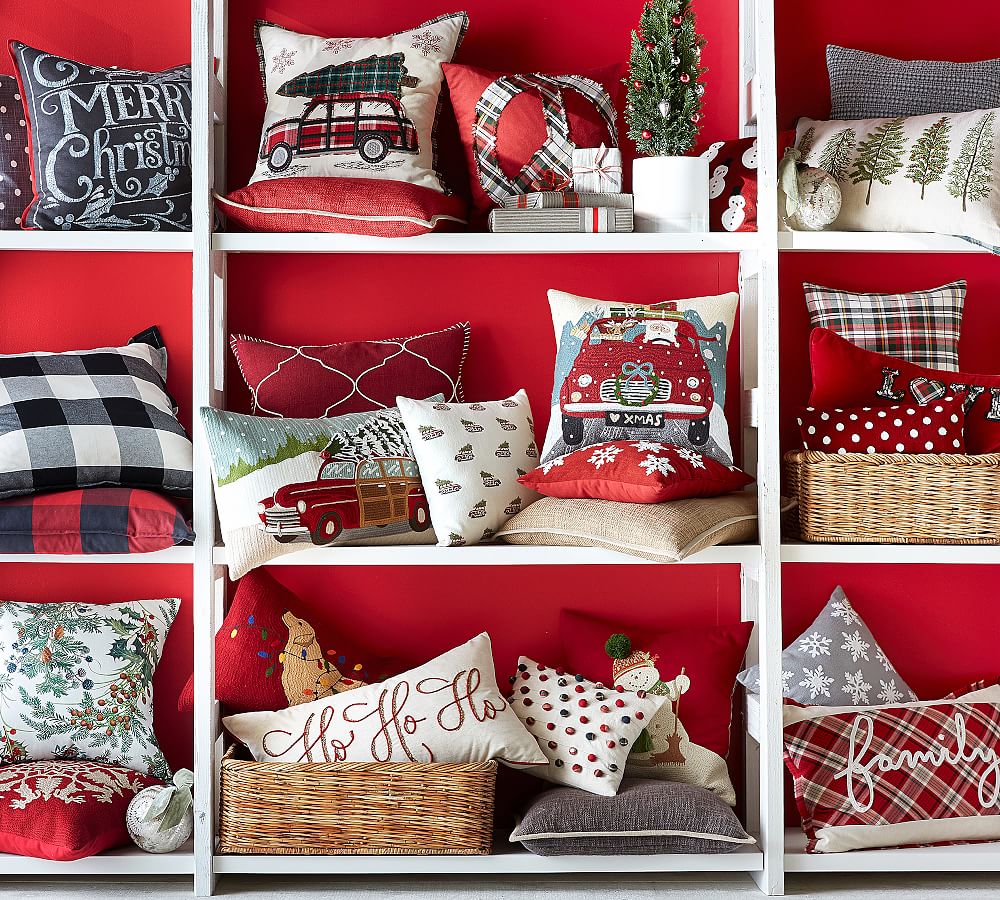 pottery barn christmas throw pillows