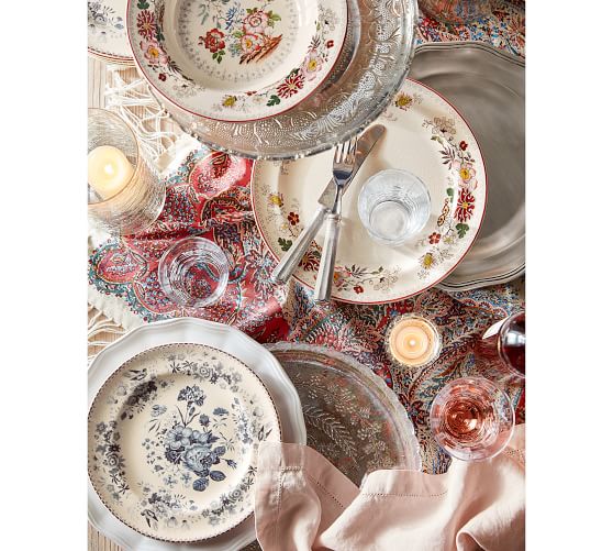 Vintage Floral Salad Plate, Set of 4 Pottery Barn