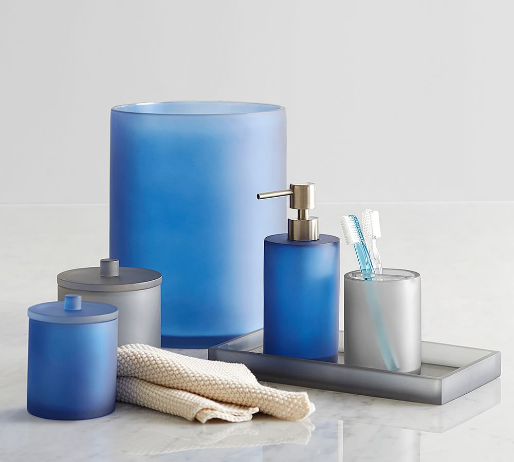Serra Mix and Match Bath Accessories Navy Blue Pottery Barn