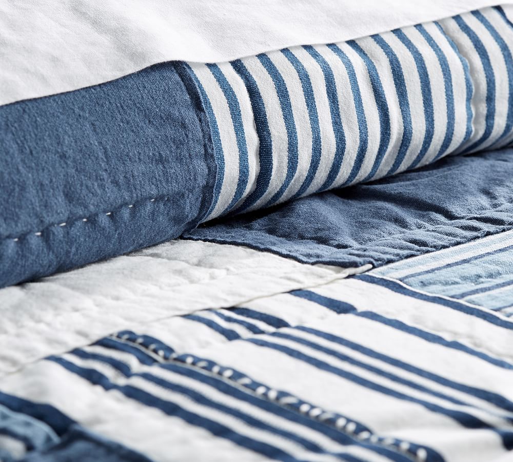 Finch Patchwork Yarn Dyed Quilt & Shams Pottery Barn