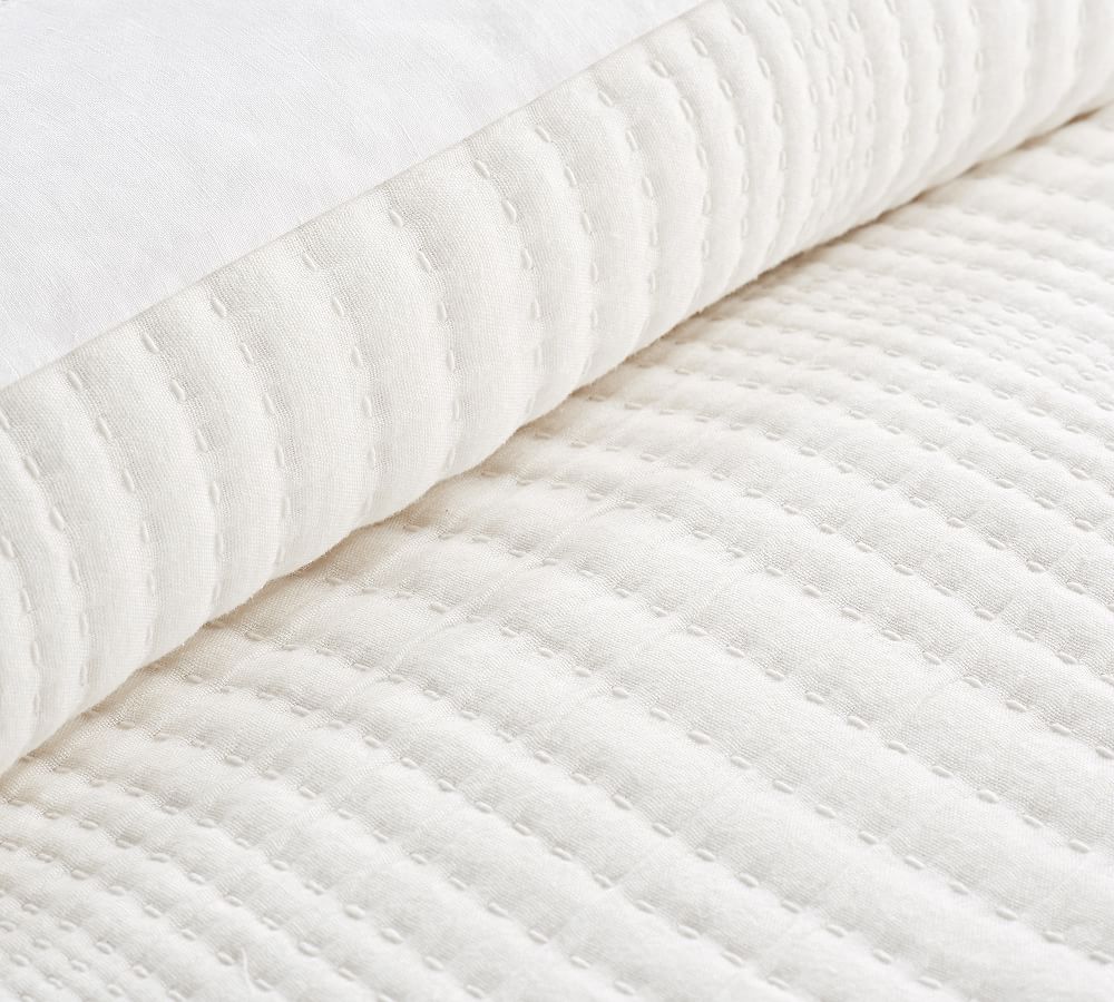 Cabana Gauze Pick-Stitch Pillow Sham | Pottery Barn