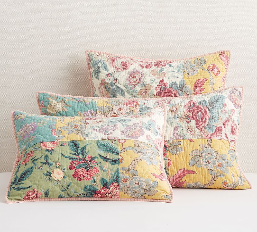 Shirley Floral Reversible Patchwork Pillow Sham | Pottery Barn