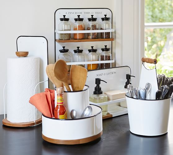 Enamel Canister Lazy Susan Kitchen Accessories Pottery Barn