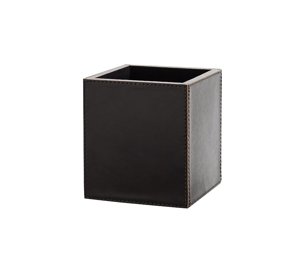 Gia Leather Desk Accessories - Black | Office Accessories | Pottery Barn