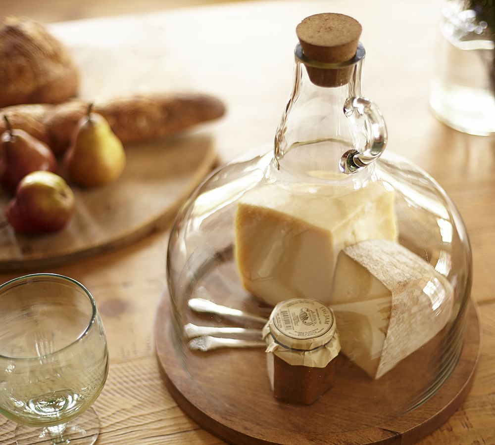 Wine Bottle Jug Cloche Cheese Platter Pottery Barn