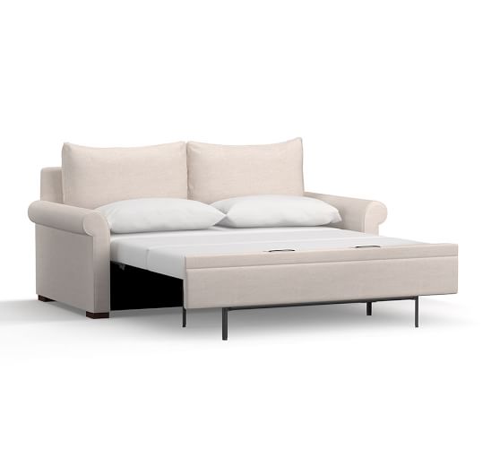 Vástago perspectiva conversacion Pottery Barn Upholstered Deluxe Sleeper Sofa, Polyester Wrapped Cushions,  Performance Heathered Twe | Pottery Barn