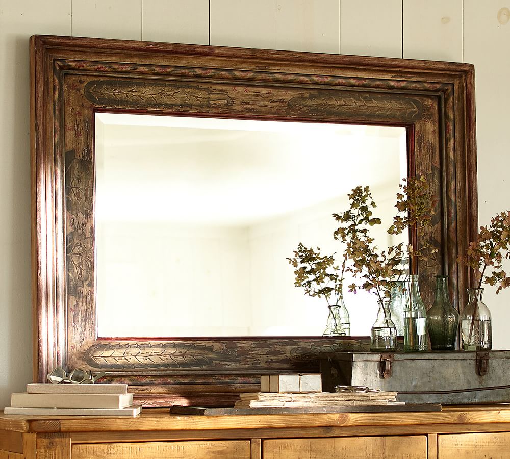 Santorini Painted Wall Mirror Pottery Barn