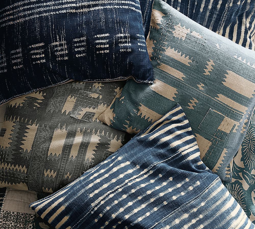 Shibori Dot Print Decorative Pillow Cover Pottery Barn