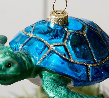 Mercury Glass Sea Turtle Ornament | Pottery Barn