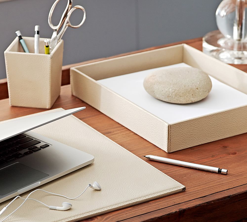 Pebble Leather Desk Blotter Pottery Barn