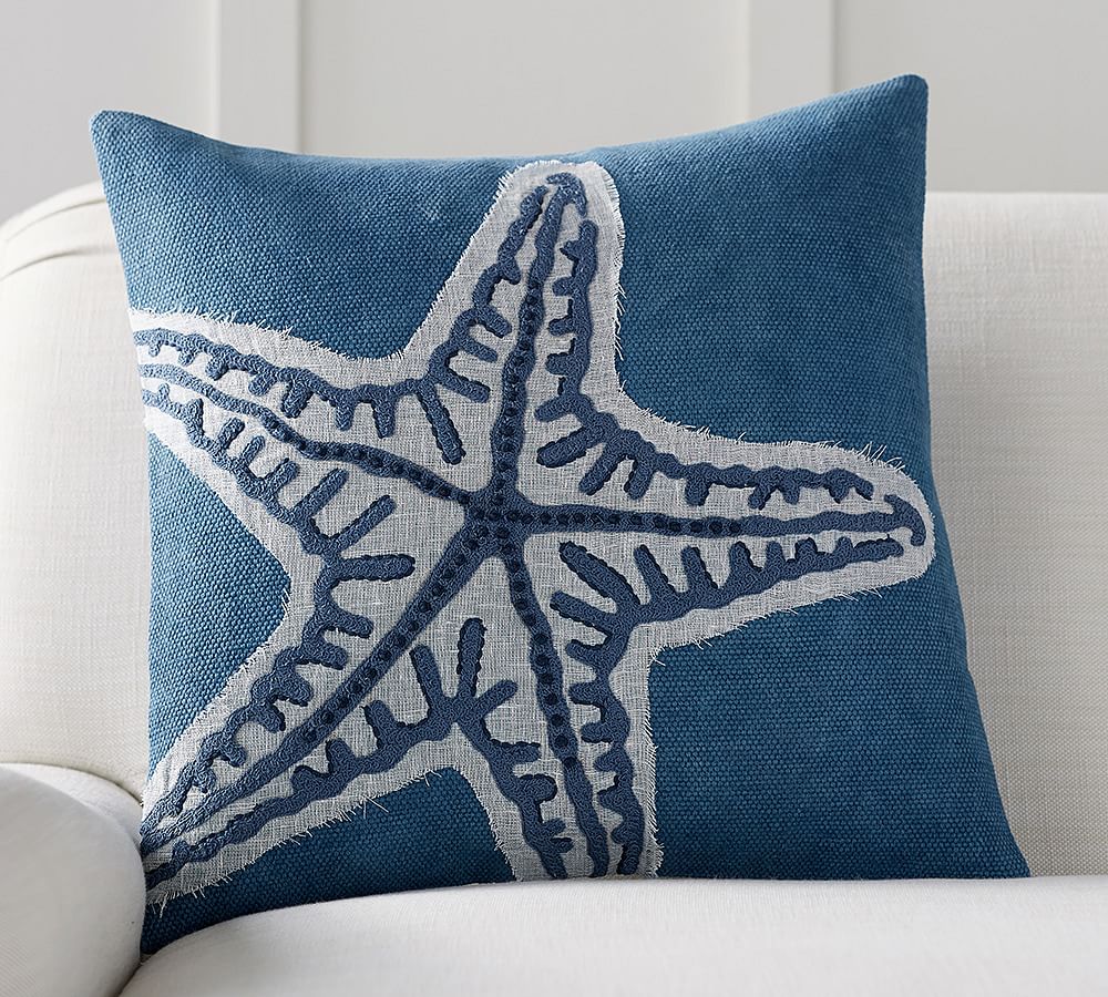 Starfish Applique Decorative Pillow Cover Pottery Barn