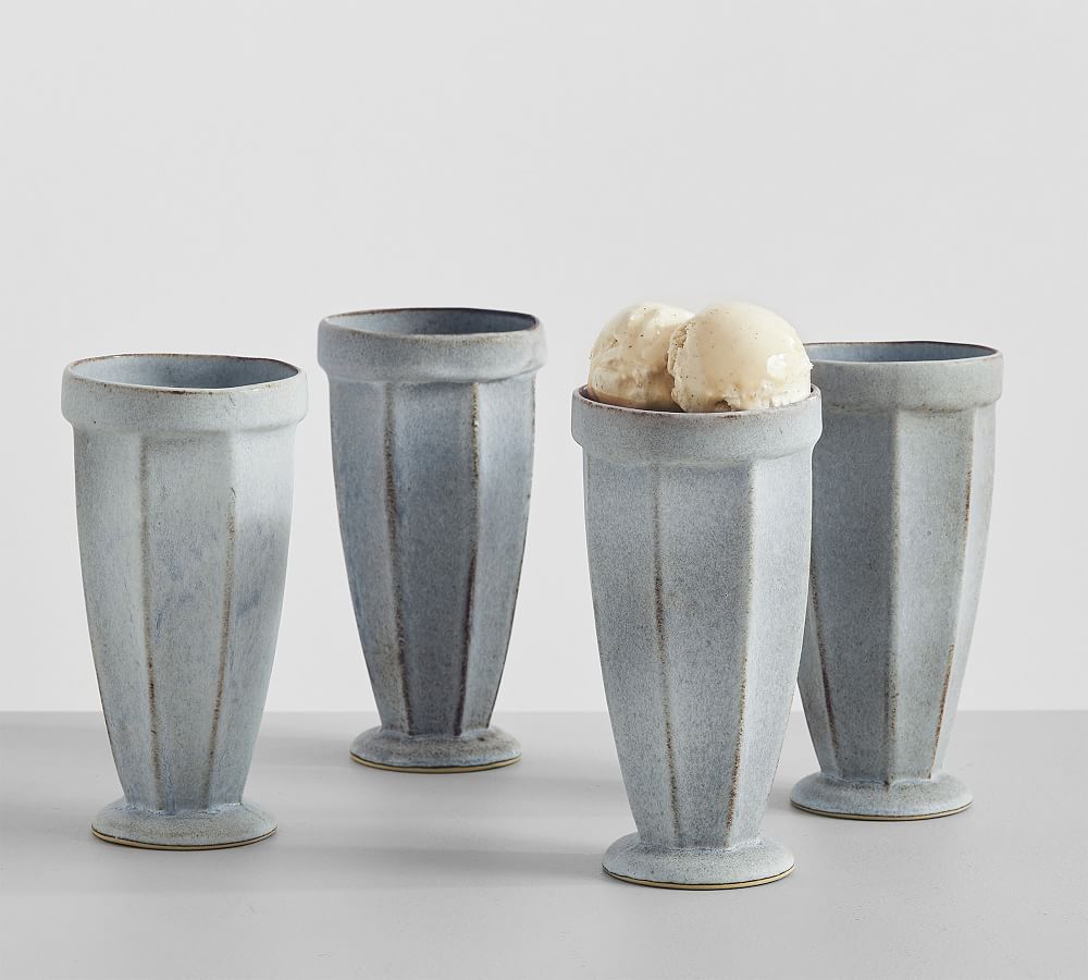 Mendocino Handcrafted Stoneware Ice Cream Float Cups Set of 4