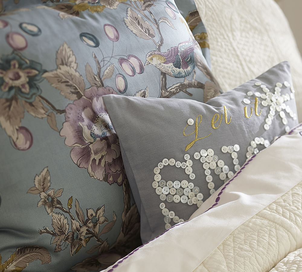 Let it Snow Embroidered Boudoir Decorative Pillow Cover Pottery Barn