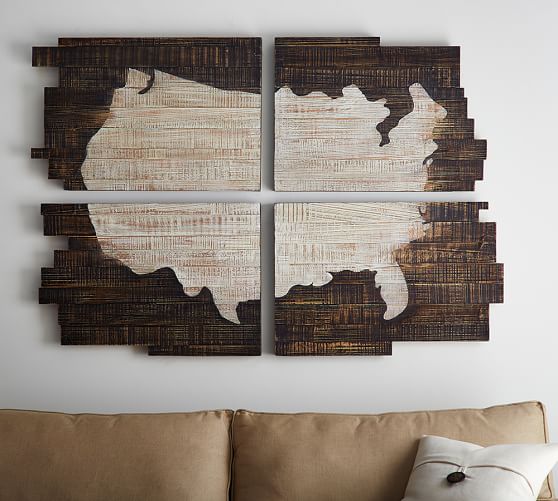 Planked USA Quadtych | Wall Decor | Pottery Barn