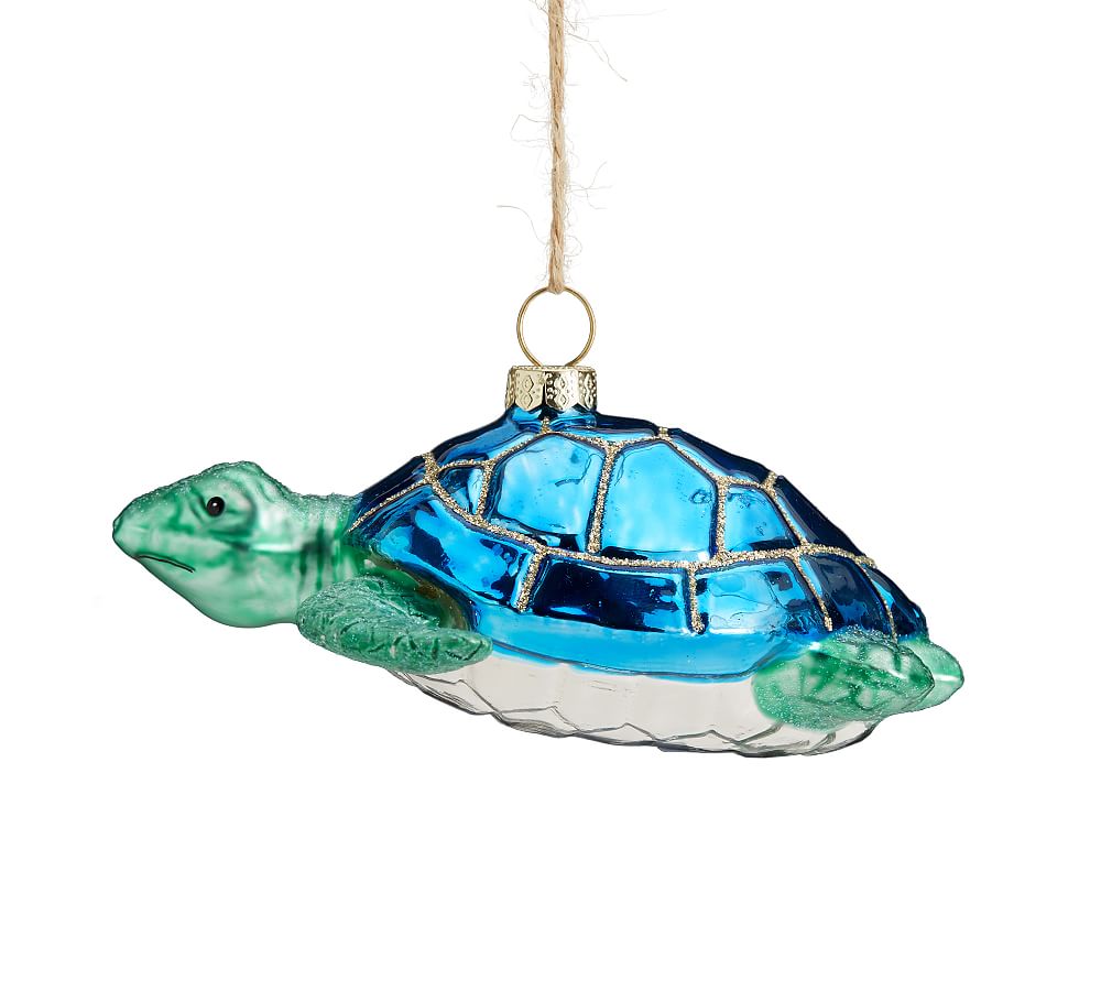 Mercury Glass Sea Turtle Ornament | Pottery Barn