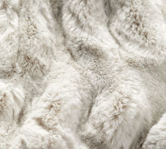 Faux Fur Ruched Throw Blankets | Pottery Barn