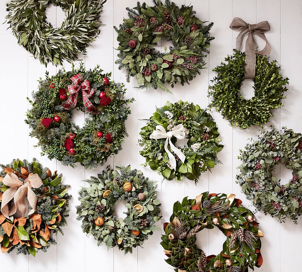 Fresh Olive Leaf & Myrtle Wreath | Pottery Barn