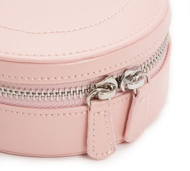 Sophia Mini-Zip Round Leather Jewelry Case | Jewelry Organizer ...