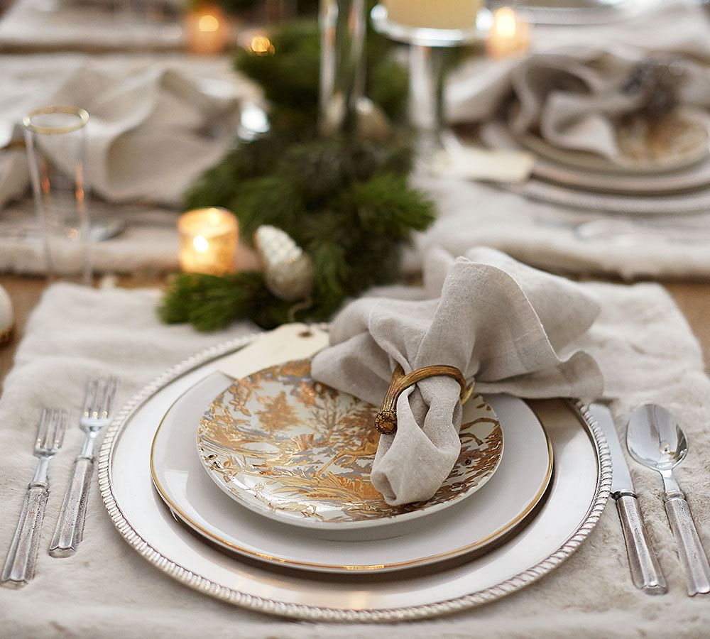 Ivory Alpaca Faux Fur Placemat | Pottery Barn