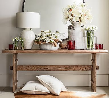 reclaimed wood entryway table