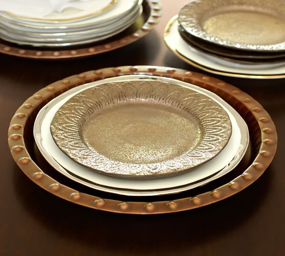 Hammered Bronze Charger Plate Pottery Barn