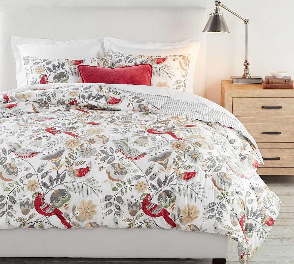 Jolly Bird Reversible Percale Comforter & Shams Pottery Barn