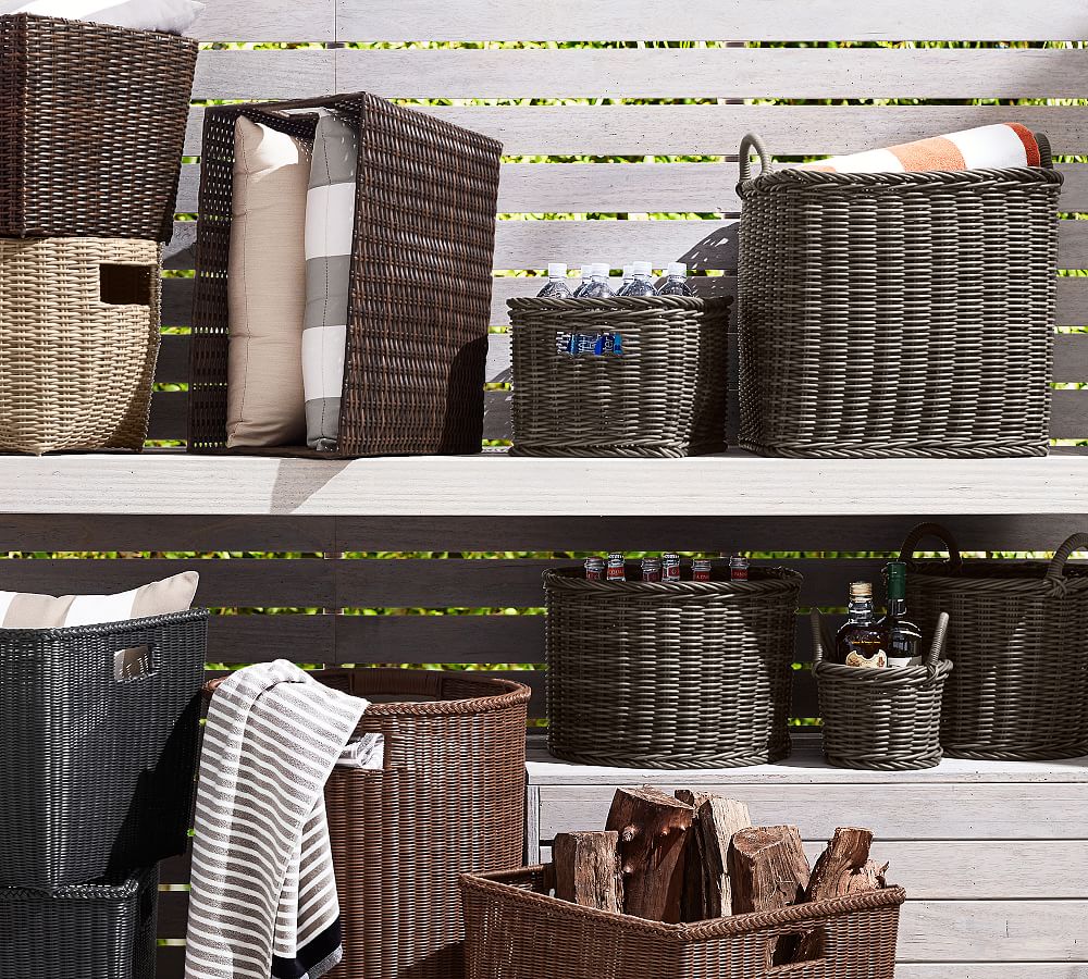 Huntington Outdoor Baskets Pottery Barn