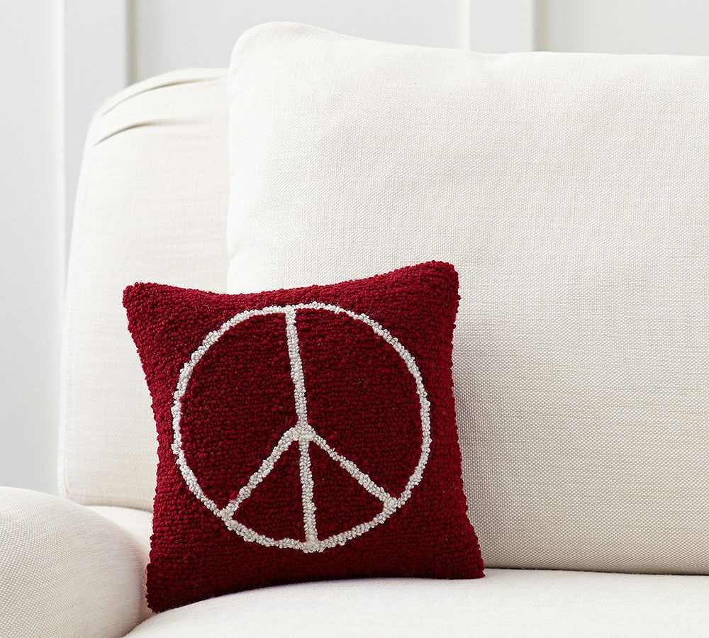 Peace Sign Decorative Pillow Pottery Barn
