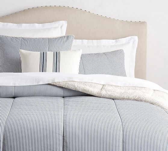 Wheaton Stripe Sherpa Pillow Sham Pottery Barn
