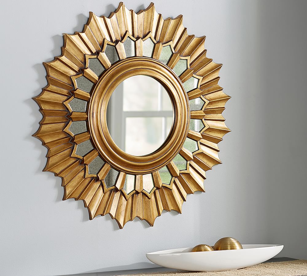 Antique Gold Sunburst Wall Mirror Pottery Barn
