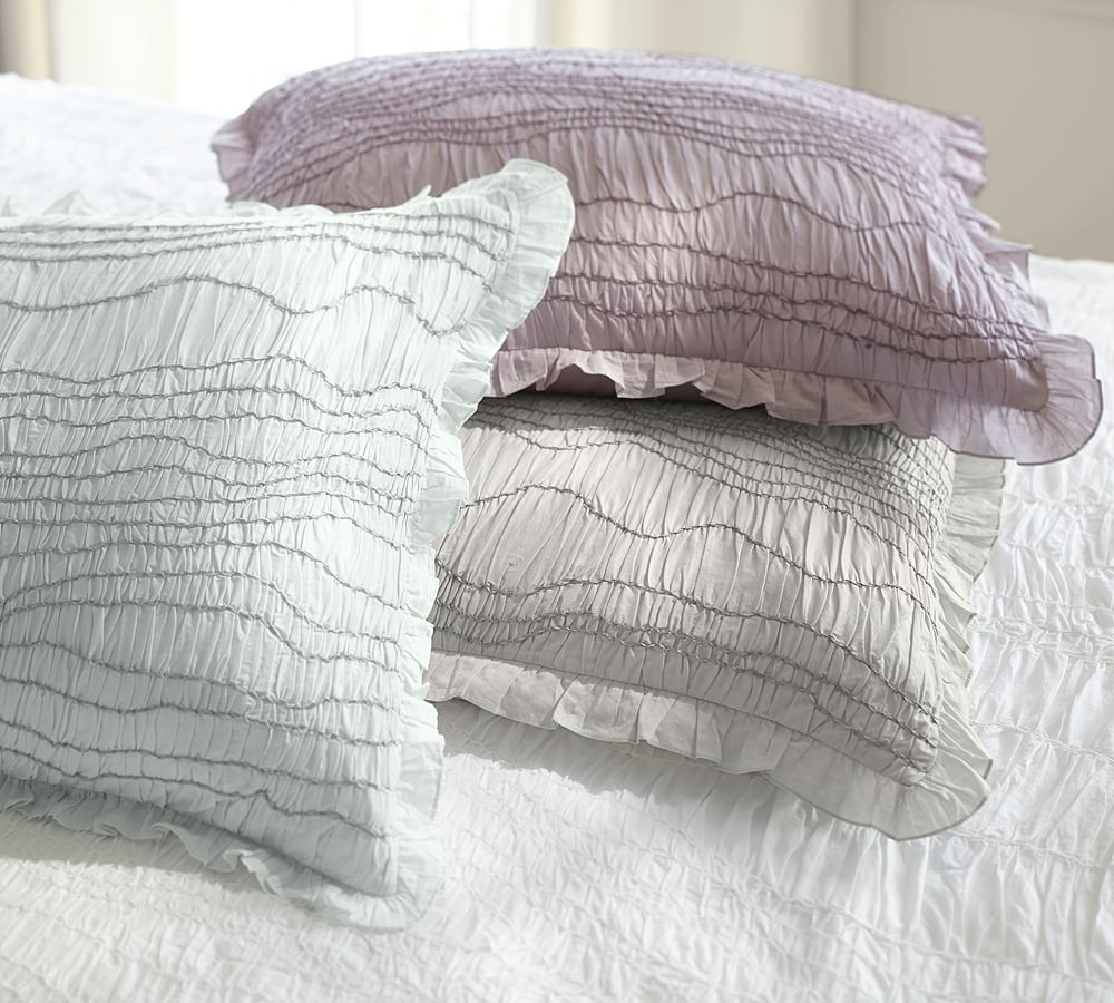 Ruched Voile Patterned Duvet Cover & Sham Pottery Barn